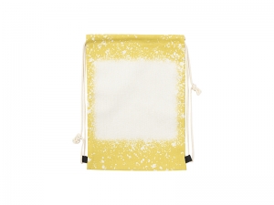 Sublimation Blanks Yellow Bleached Starry Linen Drawstring Bag