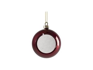 Sublimation 8cm Plastic Sparkling Christmas Ball Ornament w/o Insert (Red)
