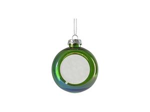 Sublimation 8cm Plastic Holographic Christmas Ball Ornament w/o Insert (Clear, Green)