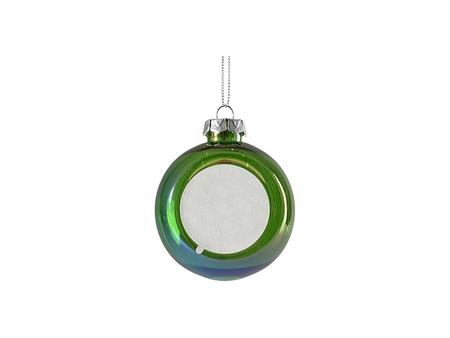 Sublimation 8cm Plastic Holographic Christmas Ball Ornament w/o Insert (Clear, Green)