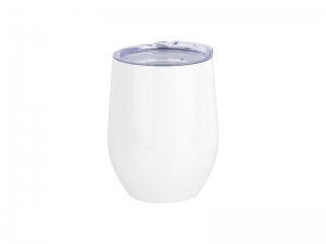 Sublimation 12oz Stainless Steel Stemless Wine Cup (White)
