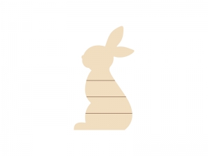 Sublimation Blanks Rabbit Shaped Plywood Sign w/ Stripes (21*38*1.5cm)