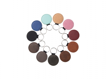 Engraving Round Leather Keychain (φ5cm)