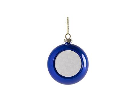 Sublimation 8cm Plastic Sparkling Christmas Ball Ornament w/o Insert (Dark Blue)
