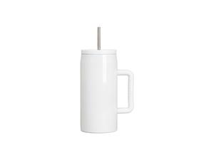 40oz Sublimation Stainless Steel Tumbler With Straw -White