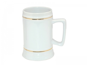 Sublimation 22oz Beer Mug(Gold Rim)