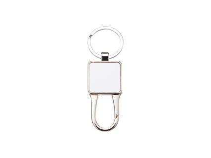 O bosstop 10pcs Sublimation Blanks Keychains Metal Round Key Rings for Heat Press Rectangle