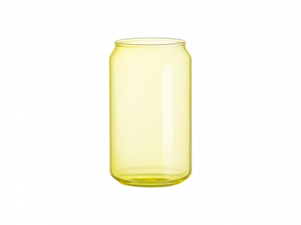 Sublimation Blanks 13oz/400ml Full Color Can Glass Mug with Straw (Yellow)