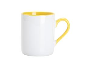 Sublimation 11oz Inner Handle Color Mugs w/ Curved Bottom (Yellow)