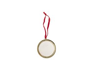 Sublimation Rotating Christmas Ornament w/Red String (Gold,8.5*9.2*1cm)