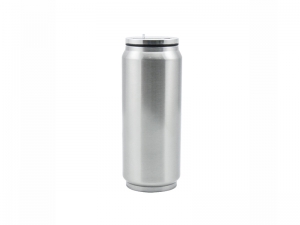 Sublimation 12oz/350ml Stainless Steel Coke Can with Straw(Silver)