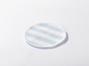 Sublimation Blanks Linen Round Mug Coaster(10*10cm, Beige and Light Blue Stripe)